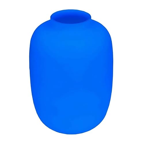 Designer Vase pulverbeschichtet Handarbeit Glasvase Mundgeblase Dekoration Deko Tischvase NEUHEIT 29cm (Neon Blau) von Generisch