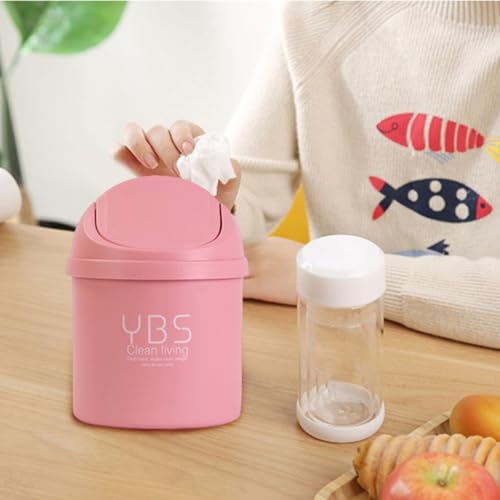 Desktop Trash Can with Lid Wohnzimmer Mülleimer Flip Sundries zu speichern Plastikeimer Jeden Doppelkeks (20x13.5cm) von Generisch