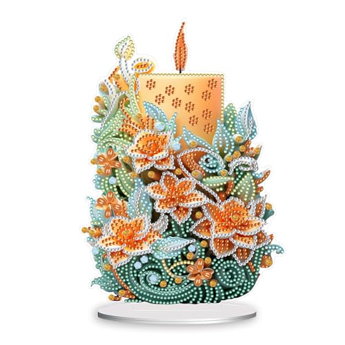 Diamond Painting Tischdeko, Blumen Kerzen 5D Diamant Painting Tisch Deko Einseitig, Diamant Malerei Kunst Set Ornamente, Zuhause Deko Geschenke für Frauen Diamond Painting Tischdeko, Blumen Kerzen 5D Diamant Painting Tisch Deko Einseitig, Diamant Malerei Kunst Set Ornamente, Zuhause Deko Geschenke für Frauen von Generisch