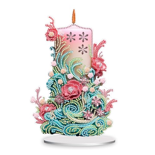 Diamond Painting Tischdeko, Blumen Kerzen 5D Diamant Painting Tisch Deko Einseitig, Diamant Malerei Kunst Set Ornamente, Zuhause Deko Geschenke für Frauen Diamond Painting Tischdeko, Blumen Kerzen 5D Diamant Painting Tisch Deko Einseitig, Diamant Malerei Kunst Set Ornamente, Zuhause Deko Geschenke für Frauen von Generisch