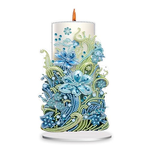 Diamond Painting Tischdeko, Blumen Kerzen 5D Diamant Painting Tisch Deko Einseitig, Diamant Malerei Kunst Set Ornamente, Zuhause Deko Geschenke für Frauen Diamond Painting Tischdeko, Blumen Kerzen 5D Diamant Painting Tisch Deko Einseitig, Diamant Malerei Kunst Set Ornamente, Zuhause Deko Geschenke für Frauen von Generisch