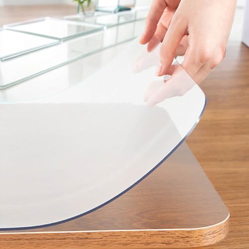 Dicke 1,5 mm transparente Tischdecke, 90 x 150 cm, transparente Tischschutzfolie für Küche, Esszimmer und Partys, wasserdicht, leicht zu reinigen, langlebige Kunststoffabdeckung von Generisch