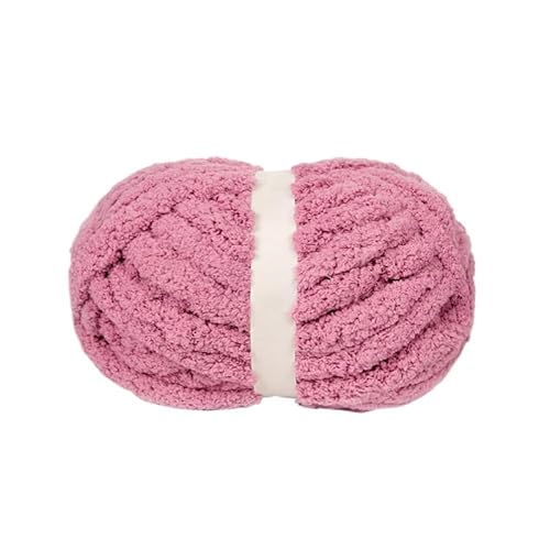 Dicke Wolle, Diameter 2cm Chunky Wool, Grob Gestrickte Kuscheldecke, Roving Garn Zum Handstricken Häkeln, Grobstrick Weiches Wollgarn Haustier Bett Sofa (Nr.01 Rosa) von Generisch