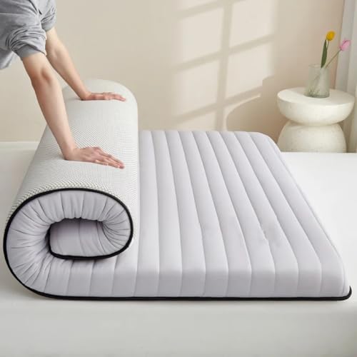 Dicke japanische Boden-Futon-Matratze, aufrollbare, faltbare Isomatte für Schlafzimmer, Wohnzimmer, Wohnheim, Camping – bequeme Einzelbett-Möbelmatte von Generisch