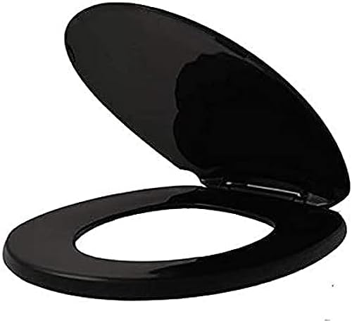 Dicker, länglicher WC-Sitz mit leiser Schließfunktion und rutschfesten Stoßstangen, einfach zu installieren auf länglichen U/V-Standard-Toiletten, Schwarz Dicker, länglicher WC-Sitz mit leiser Schließfunktion und rutschfesten Stoßstangen, einfach zu installieren auf länglichen U/V-Standard-Toiletten, Schwarz von Generisch