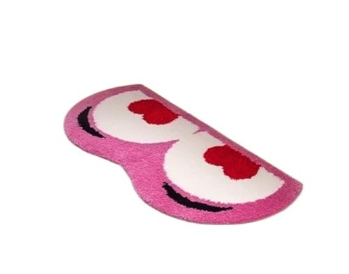 Dicker Plüsch-Teppich mit unregelmäßigen Formen, Schlafzimmerdekor, waschbar, weich, Lounge-Teppich für Wohnzimmer und Nachttisch, Rosa, 100 x 200 cm von Generisch