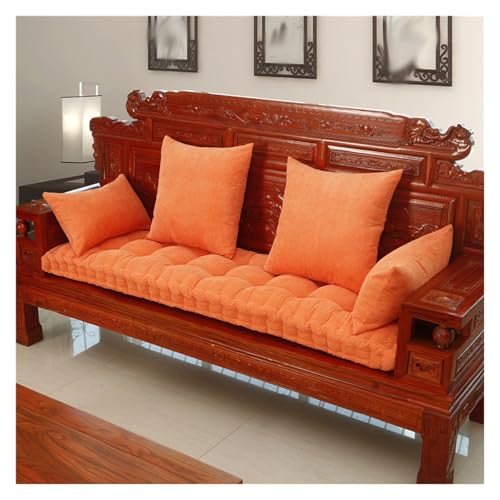 Dickes orangefarbenes Gartenbankkissen, modernes getuftetes Design, strapazierfähiger, wasserabweisender Stoff für Innen- und Außenbereich, Terrassenmöbel, 55 x 200 cm, Komfort-Upgrade Dickes orangefarbenes Gartenbankkissen, modernes getuftetes Design, strapazierfähiger, wasserabweisender Stoff für Innen- und Außenbereich, Terrassenmöbel, 55 x 200 cm, Komfort-Upgrade von Generisch