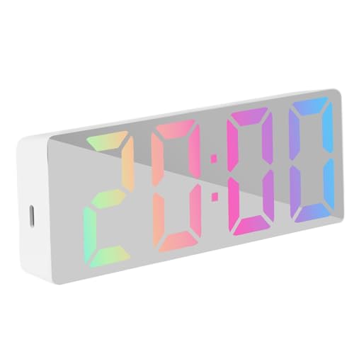 Digital Wecker für Schlafzimmer - - -Display am Nachttreffen | Digitale Uhr für Schreibtisch | Luminous Large Display Spiegelte Schreibtisch Wecker mit Datum und Temperatur | Tischschmuck von Generisch
