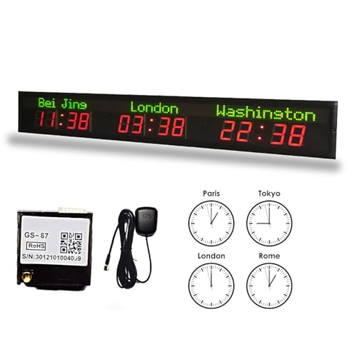 Digitale LED-Weltuhr mit 3 Zeitzonen, benutzerdefinierter Städteanzeige, GPS-Auto-Zeit-Synchronisation, drahtlose Konnektivität für Telefon oder Computer, ideal für globale Reisende und Büros Digitale LED-Weltuhr mit 3 Zeitzonen, benutzerdefinierter Städteanzeige, GPS-Auto-Zeit-Synchronisation, drahtlose Konnektivität für Telefon oder Computer, ideal für globale Reisende und Büros von Generisch