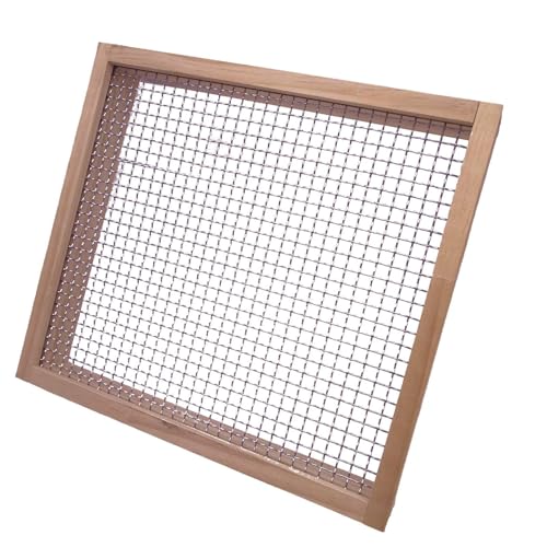 Dirt Sifing Screen, hölzerner Rock Sifter - Multifunktionaler Bodenschriften -Sifter - Rost-Sicht-Bonsai-Werkzeug, wiederverwendbares Siebnetz für Gartenbauprojekte von Generisch