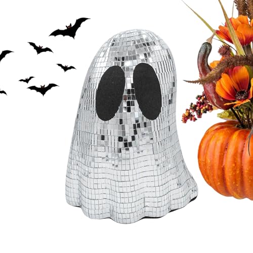 Disco Kugel Geist,Halloween Deko Spuk - Glitzer Geist Schild Deko für Kamin Tisch Schreibtisch Etagenschale als Heimdekoration für Feiertage Disco Kugel Geist,Halloween Deko Spuk - Glitzer Geist Schild Deko für Kamin Tisch Schreibtisch Etagenschale als Heimdekoration für Feiertage von Generisch