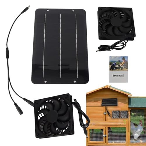 Doppel-Lüfter mit Solarenergie – Doppelventilator für Solar-Außenbelüftung – leichtes Kühlungsset für Picknicks und Spaziergänge von Generisch