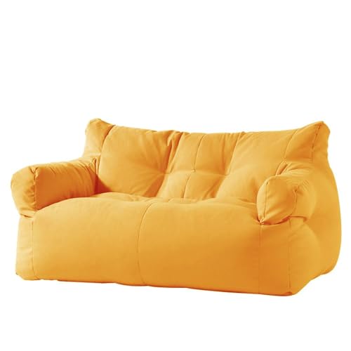 Doppel-Sitzsack für Wohnzimmer, Schlafzimmer und Balkon, modernes schlichtes Design, leicht und gemütlich, keine Füllstoffe, leuchtendes Gelb, perfekt für Entspannung und Freizeit von Generisch