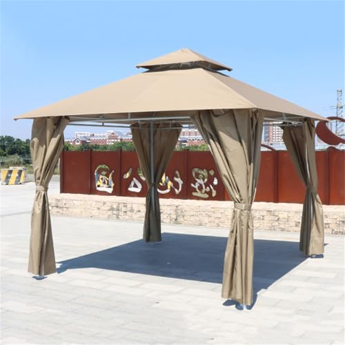 Doppeldach-Pavillon – robustes Outdoor-Terrassenzelt mit doppeltem Belüftungs-Design, 3 x 4 m, Partyunterstand für Hinterhof, Terrasse, Garten und Rasenaktivitäten. von Generisch