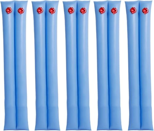 Doppelkammer-Pool-Wasserbeutel, 2,4 m Poolabdeckung Gewichte, Schwimmbadabdeckung Hängende Tasche,PVC auslaufsichere Poolabdeckung Gewichte für Poolabdeckung (5 Stück) von Generisch