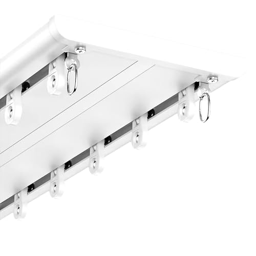 Doppelläufige Deckenvorhangstange, strapazierfähig, Aluminium, für Wohnzimmer, Schlafzimmer, Raumteiler Doppelläufige Deckenvorhangstange, strapazierfähig, Aluminium, für Wohnzimmer, Schlafzimmer, Raumteiler von Generisch