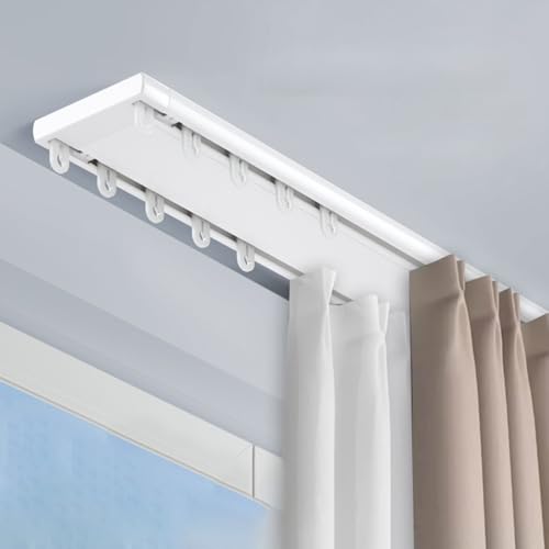 Doppelläufiges Deckenhalterungssystem – robustes Metall für Wohnzimmer, Schlafzimmer & Balkon – verstellbare, langlebige und stilvolle Fensterbehandlungslösung Doppelläufiges Deckenhalterungssystem – robustes Metall für Wohnzimmer, Schlafzimmer & Balkon – verstellbare, langlebige und stilvolle Fensterbehandlungslösung von Generisch