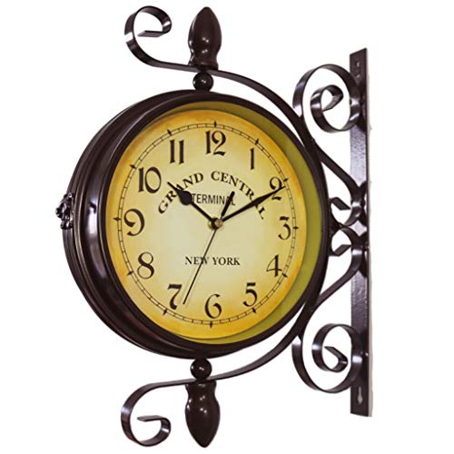 Doppelseitige Bahnhofsuhr – Außenwanduhr – antike Gartendekoration im europäischen Stil Doppelseitige Bahnhofsuhr – Außenwanduhr – antike Gartendekoration im europäischen Stil von Generisch