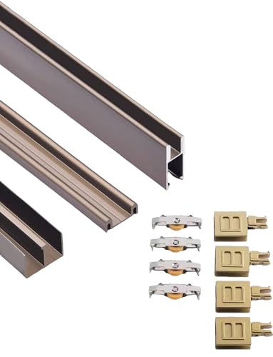 Doppelspur-Schiebetür-Hardware-Kit für Glasschränke – robuste leise Rollen, leichtgängige Gleitschiene für Vitrinen und Kleiderschränke Doppelspur-Schiebetür-Hardware-Kit für Glasschränke – robuste leise Rollen, leichtgängige Gleitschiene für Vitrinen und Kleiderschränke von Generisch