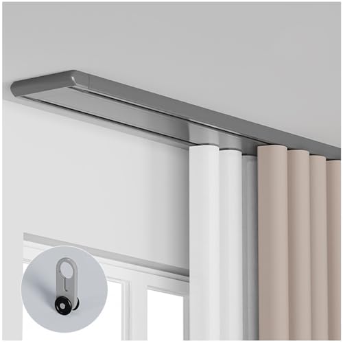 Doppelte Aluminium-Vorhangschiene für Deckenmontage, Schiebegardin-Trennwand, verbessert Heimdekoration und Platzeffizienz in Wohnzimmer und Schlafzimmer Doppelte Aluminium-Vorhangschiene für Deckenmontage, Schiebegardin-Trennwand, verbessert Heimdekoration und Platzeffizienz in Wohnzimmer und Schlafzimmer von Generisch