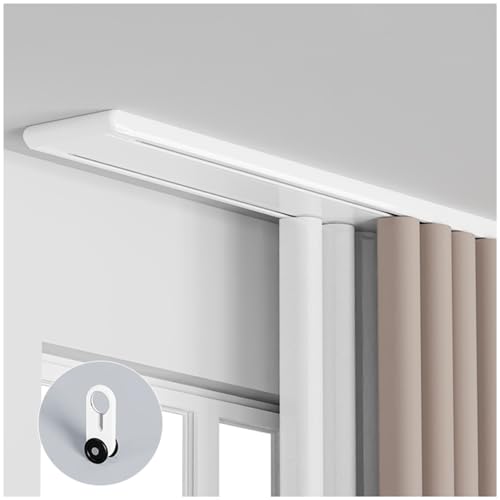 Doppelte Aluminium-Vorhangschiene für Deckenmontage, Schiebegardin-Trennwand, verbessert Heimdekoration und Platzeffizienz in Wohnzimmer und Schlafzimmer von Generisch
