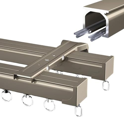 Doppelte Gardinenstange Wandhalterung, robustes geräuschloses Rollbahnsystem, 2-in-1-Design für Wohnzimmer, Schlafzimmer oder Raumteiler Doppelte Gardinenstange Wandhalterung, robustes geräuschloses Rollbahnsystem, 2-in-1-Design für Wohnzimmer, Schlafzimmer oder Raumteiler von Generisch