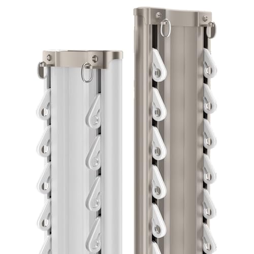 Doppelte Gardinenstange – dekorative Aluminium-Vorhangstange für Wohnzimmer, leise, doppelte Gleitführung mit Stahlblatt, unsichtbarer Schiene, Raumteiler, Doppelschienensystem von Generisch