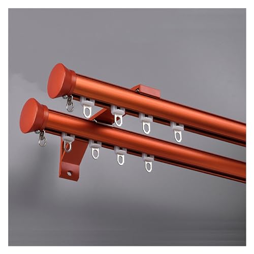Doppelte Gardinenstangen zur Wandmontage, 150 cm, stilvolles Orange, ideal für Raumteiler, perfekt für Wohn- und Schlafzimmer-Dekor von Generisch