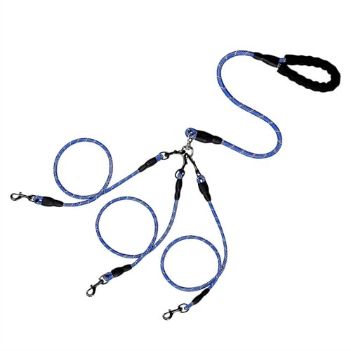 Doppelte Hundeleinenkupplung, kein Verheddern, 360° drehbar, zwei 2 Splitter, strapazierfähiger, verstellbarer Bungee-reflektierender Draht, rundes Seil, abnehmbares Multi-Traktionsseil für kleine und Doppelte Hundeleinenkupplung, kein Verheddern, 360° drehbar, zwei 2 Splitter, strapazierfähiger, verstellbarer Bungee-reflektierender Draht, rundes Seil, abnehmbares Multi-Traktionsseil für kleine und von Generisch