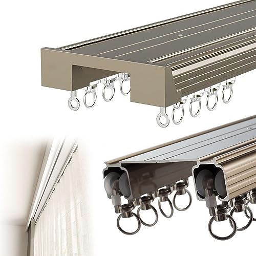 Doppelte Vorhangschiene, Deckenhalterung, einfache Installation, Raumteiler, stilvolle Oberfläche, perfekt für Heimdekoration Doppelte Vorhangschiene, Deckenhalterung, einfache Installation, Raumteiler, stilvolle Oberfläche, perfekt für Heimdekoration von Generisch