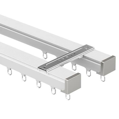 Doppelte Vorhangschiene, Deckenschiene, langlebig, verstellbar für einfache Installation, perfekt für Vorhänge und Vorhänge von Generisch