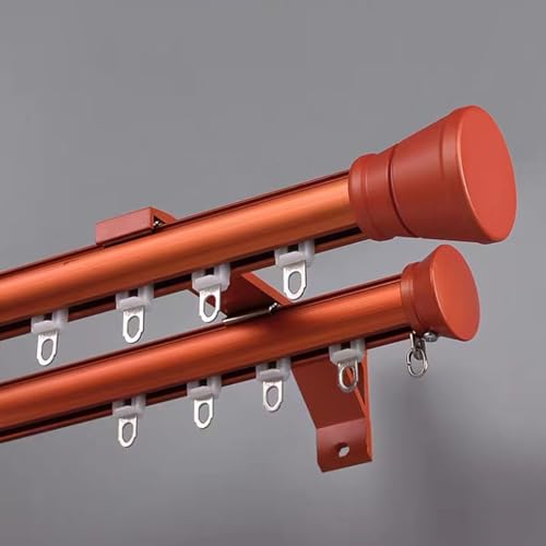 Doppelte Vorhangschiene, Wandmontage, Erkerfenster-Vorhangschienen-Set, 8 m, dekorative Gardinenstange für Wohnzimmer und Balkon, Orange, komplett mit Zubehör Doppelte Vorhangschiene, Wandmontage, Erkerfenster-Vorhangschienen-Set, 8 m, dekorative Gardinenstange für Wohnzimmer und Balkon, Orange, komplett mit Zubehör von Generisch