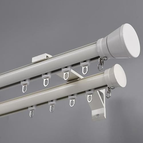 Doppelte Vorhangschiene, Wandmontage, dekorative Erkerfensterstange mit kompletten Kits, leises Führungsschienensystem für Zuhause, Balkon, Wohnzimmer, Vorhänge Doppelte Vorhangschiene, Wandmontage, dekorative Erkerfensterstange mit kompletten Kits, leises Führungsschienensystem für Zuhause, Balkon, Wohnzimmer, Vorhänge von Generisch