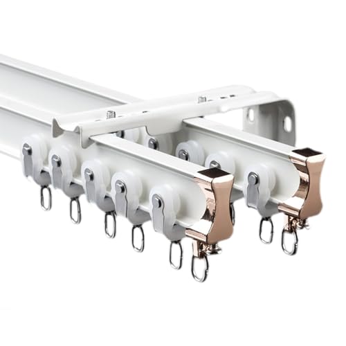 Doppelte Vorhangschiene, gebogene Stange, Raumteiler für Duschkabinen, Fenster, L/U-Form, Gleitstange von Generisch