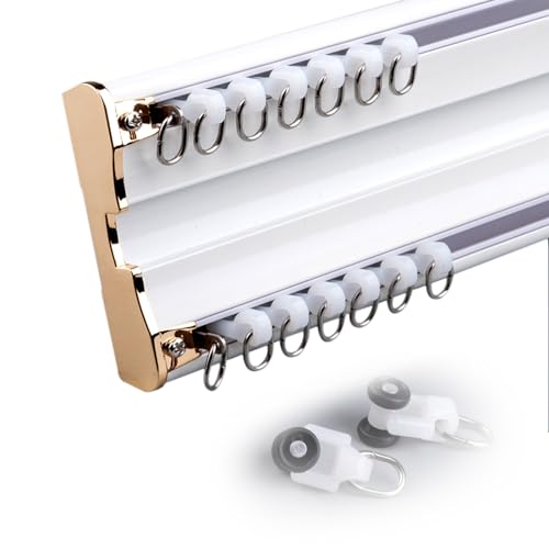 Doppelte Vorhangschiene, strapazierfähig, zusammengefügte Schiene, Deckenmontage, Aluminiumstangen-Set für Schlafzimmer, Büro, Zuhause, Raumteiler Doppelte Vorhangschiene, strapazierfähig, zusammengefügte Schiene, Deckenmontage, Aluminiumstangen-Set für Schlafzimmer, Büro, Zuhause, Raumteiler von Generisch