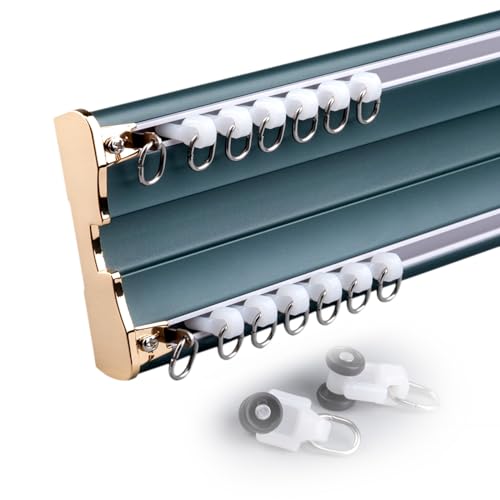 Doppelte Vorhangschiene, strapazierfähig, zusammengefügte Schiene, Deckenmontage, Aluminiumstangen-Set für Schlafzimmer, Büro, Zuhause, Raumteiler Doppelte Vorhangschiene, strapazierfähig, zusammengefügte Schiene, Deckenmontage, Aluminiumstangen-Set für Schlafzimmer, Büro, Zuhause, Raumteiler von Generisch
