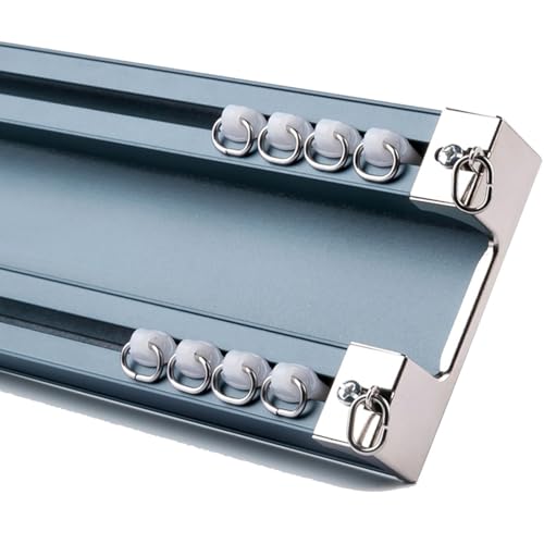 Doppelte Vorhangschiene für Deckenmontage, Deluxe, 2-Wege-Gardinenstange, stabile Raumteiler, Vorhangstange, blau, 2,6 m, verstellbare Länge Doppelte Vorhangschiene für Deckenmontage, Deluxe, 2-Wege-Gardinenstange, stabile Raumteiler, Vorhangstange, blau, 2,6 m, verstellbare Länge von Generisch