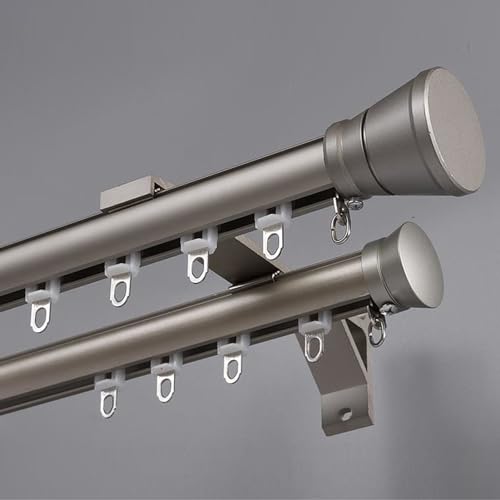Doppelte Vorhangschiene für Erkerfenster, Wandmontage, Gardinenstange mit komplettem Set, dunkelgrau, 5 m – ideal für Zuhause, Balkon, Wohnzimmerdekoration Doppelte Vorhangschiene für Erkerfenster, Wandmontage, Gardinenstange mit komplettem Set, dunkelgrau, 5 m – ideal für Zuhause, Balkon, Wohnzimmerdekoration von Generisch