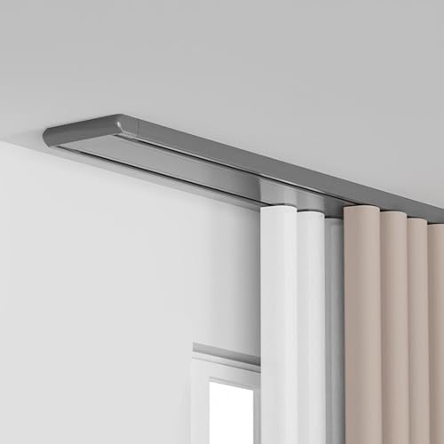 Doppelte Vorhangstange – robuste Deckenhalterung für Raumteiler, ultra-leise Aluminiumlegierung Doppelte Vorhangstange – robuste Deckenhalterung für Raumteiler, ultra-leise Aluminiumlegierung von Generisch