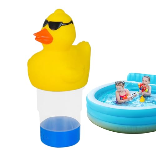 Dosierschwimmer Pool, Chlor Schwimmer Ente, Verstellbar Pool Chlor Passend Für 3“ Und 1” Chlortabletten, Für Whirlpools, Schwimmbäder, Spa-Desinfektions, Wasserpark, Ozeanarium von Generisch