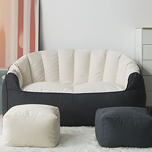 Double Lazy Sofa Sitzsack – bequemer grau-beige Loungesessel für Garten, Wohnzimmer & Schlafzimmer – perfekt für Entspannung und gemütliche Räume von Generisch