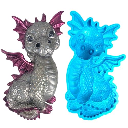 Dragon Epoxy - Drachenform Kerze | Dràgon Epoxy Resin Form | Silikonform Erzeugen Atemberaubende Figuren, Die Epoxyie -Gussform Für Wandhängeltür Desktop, Schränke, Geschenke Machen von Generisch