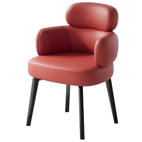 Drehbare Esszimmerstühle 1er 2er 4er 6er Set mit Armlehnen Modern Gepolstert Küchenhocker mit Rückenlehne Metallbeine Kunstleder Perfekt für Wohnzimmer und Schlafzimmer Rot von Generisch