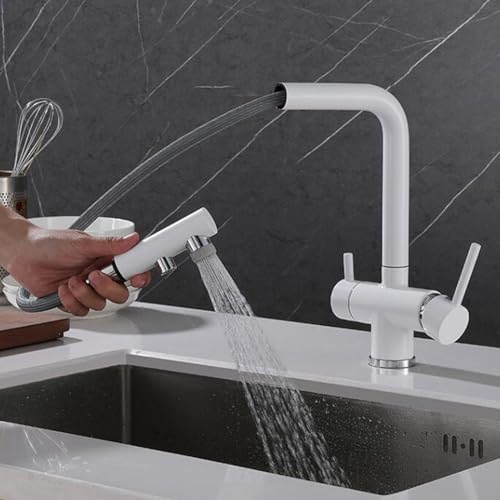 Drehbare Messing-Küchenarmatur, 3-Wege-erweiterbarer Wasserhahn für Küchenspüle, stilvolle einfache Installation, perfekt für den privaten und professionellen Gebrauch Drehbare Messing-Küchenarmatur, 3-Wege-erweiterbarer Wasserhahn für Küchenspüle, stilvolle einfache Installation, perfekt für den privaten und professionellen Gebrauch von Generisch
