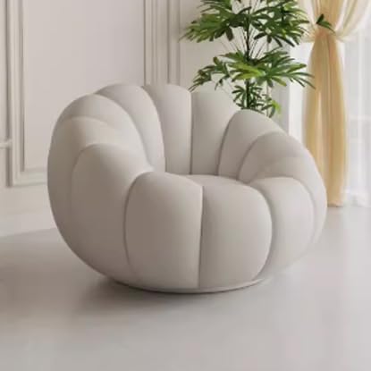 Drehbarer Akzentstuhl – langlebiger 360° drehbarer Barrel-Club-Stuhl für Wohnzimmer, Freizeitsofa, Lounge-Design, bequem und nicht leicht zu verformen von Generisch