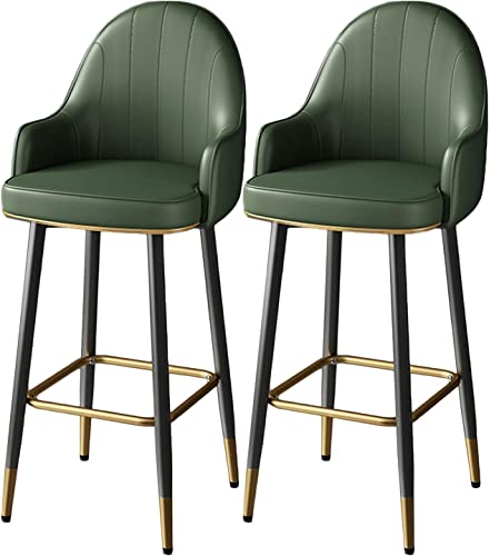 Drehbarer Barhocker, 2er-Set, Premium-Kunstleder, gepolsterte Küchentheke, Hocker mit Rückenlehne für Inselbar, bequeme und stilvolle Hochstühle für Hausbar oder Küchentheke, Vigorous De von Generisch