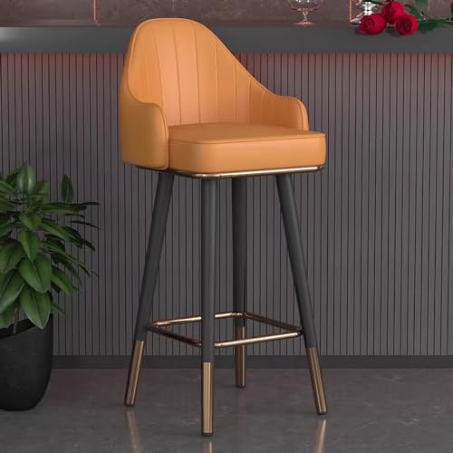 Drehbarer Barhocker – Thekenhöhe, PU-Leder, gepolsterte Stühle mit Rückenlehne und Metallbeinen für Küche, Pub, Esszimmer Drehbarer Barhocker – Thekenhöhe, PU-Leder, gepolsterte Stühle mit Rückenlehne und Metallbeinen für Küche, Pub, Esszimmer von Generisch