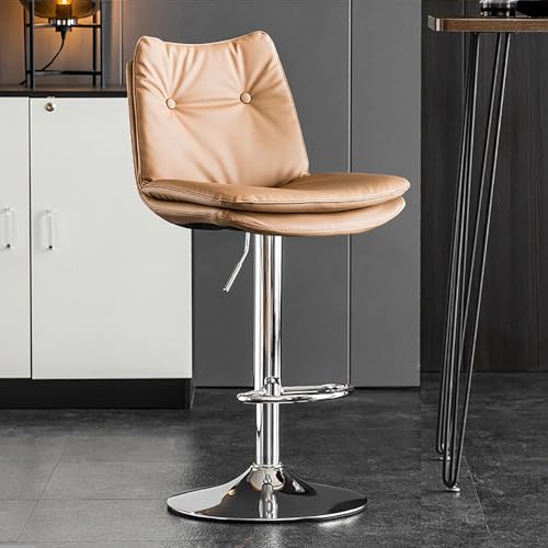 Drehbarer Barhocker mit Rückenlehne, höhenverstellbar, modernes Design für Küchentheke und Kneipe von Generisch