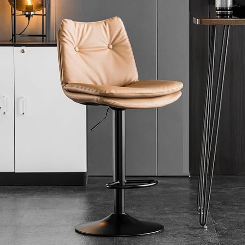 Drehbarer Barhocker mit Rückenlehne, höhenverstellbar, modernes Design für Küchentheke und Kneipe von Generisch