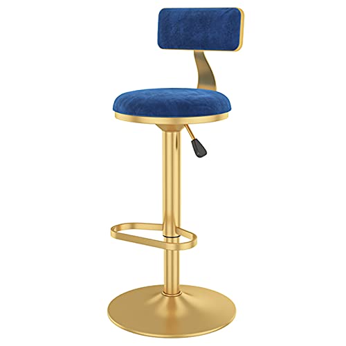 Drehbarer Barstuhl mit Samt-Sitzpolstern und verstellbarer Höhe (60-80 cm) – perfekt für Wohnzimmer oder Restaurant von Generisch